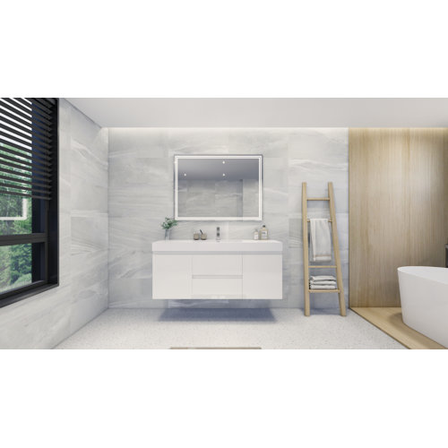 Latitude Run® Carny 60" WallMounted Single Bathroom Vanity Set & Reviews Wayfair